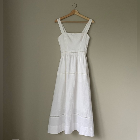NEW Reformation Everett Linen Sleeveless Midi Dress White | US 0 UK 4 - Picture 7 of 16